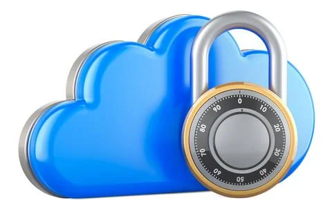 Computing Cloud with Padlock, 3D rendering Computing Cloud with Padlock, 3... Stock Photos