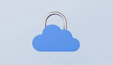 Computing Cloud Padlock, Security and data protection concept イラスト素材