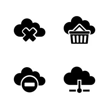 Computing cloud. Simple Related Vector Icons イラスト素材