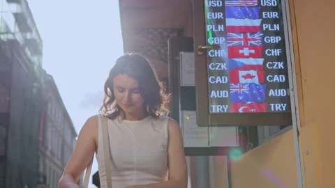 Computing coins, Currency dealing, Forex exchange Stock-Footage 297262951