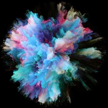 Computing Colorful Paint Splash Explosion Stock Illustration