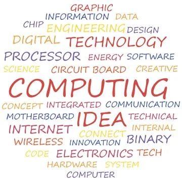 Computing Computing technology word cloud concept. Vector illustration. Co... Stock Photos