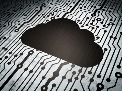 Computing concept: circuit board with Cloud Stock Illustration