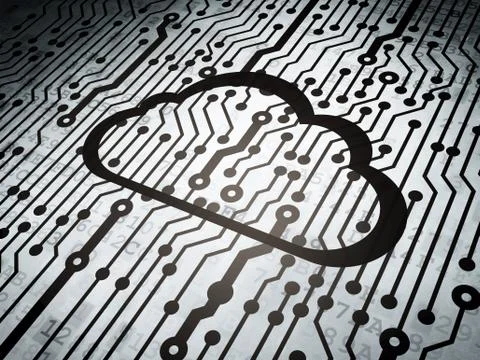 Computing concept: circuit board with Cloud イラスト素材
