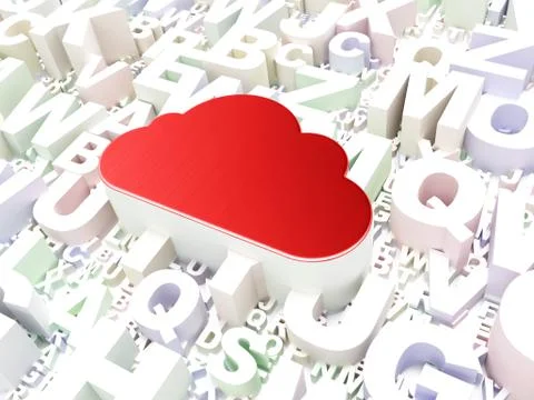 Computing concept: Cloud on alphabet background Illustrazione stock