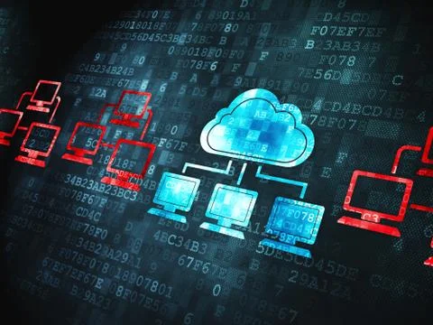 Computing concept: Cloud Technology on digital background Stock Illustration