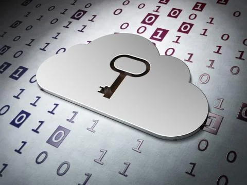 Computing concept: Cloud Whis Key on Binary Code backgrou イラスト素材