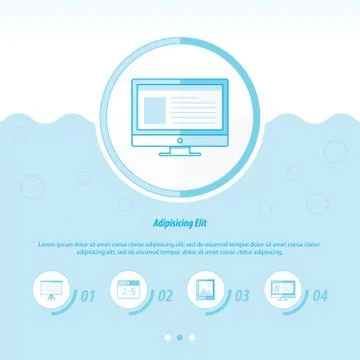 Computing Concept Design Template blue color 스톡 일러스트
