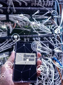 Computing concept. Technology infrastructure cloud computing and communication 스톡 사진