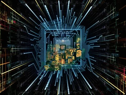 Computing CPU Ilustração Stock