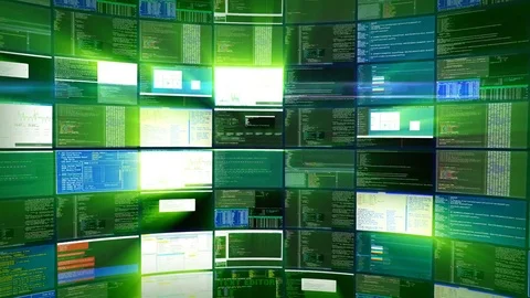Computing in data center hosting provider green Stock Footage 83611755