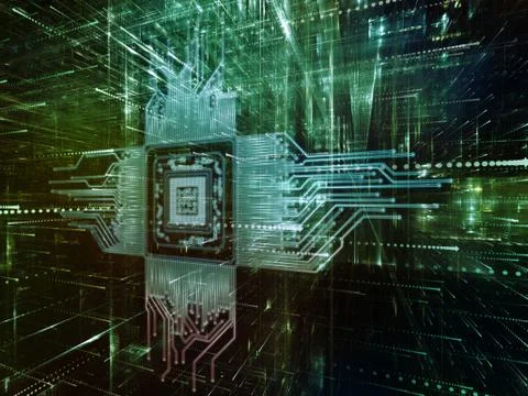 Computing Digital World 库存插图