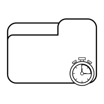 Computing documents folders cartoon Stock Illustration