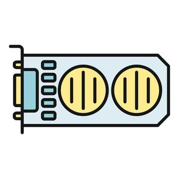 Computing gaming gpu graphics card video hardware icon 스톡 일러스트