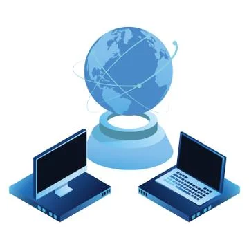 Computing global technology and networking Stock Illustration