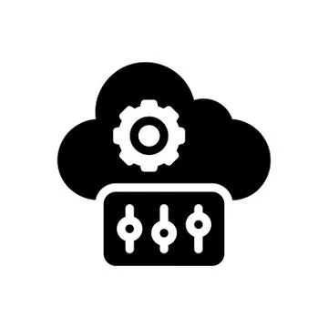 Computing glyph flat icon Stock Illustration