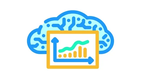 Computing graph cloud color icon animation Stock Footage 327259993