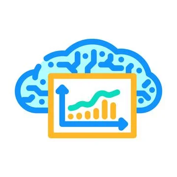 Computing graph cloud color icon vector illustration イラスト素材