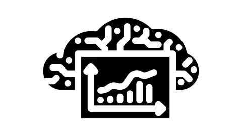 Computing graph cloud glyph icon animation Stock Footage 326735912