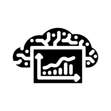 Computing graph cloud glyph icon vector illustration イラスト素材