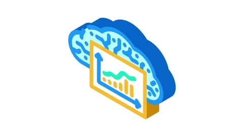 Computing graph cloud isometric icon animation Video stock 327280925