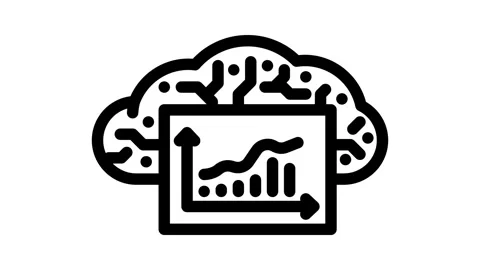 Computing graph cloud line icon animation Stock Footage 326751983