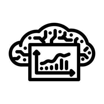Computing graph cloud line icon vector illustration Stock Illustration