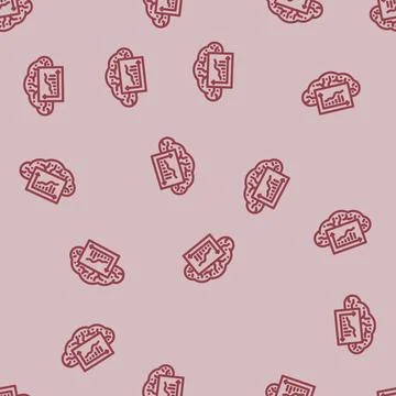 Computing graph cloud line vector seamless pattern Stock Illustration