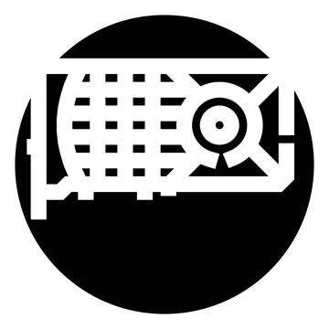 Computing graphic card processor module glyph icon 库存插图