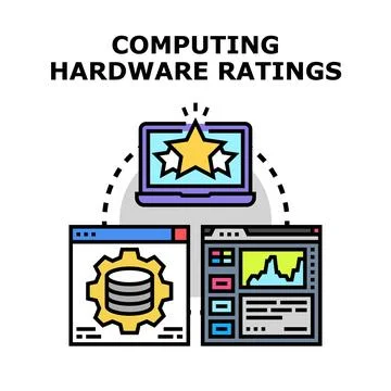 Computing hardware ratings performance evaluation and analysis Stock Illustration