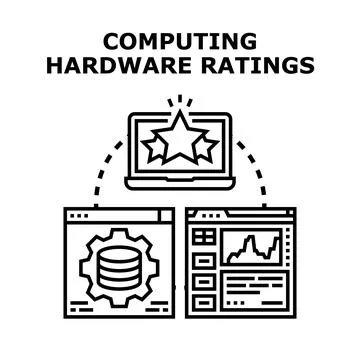 Computing hardware ratings performance evaluation and analysis Stock Illustration