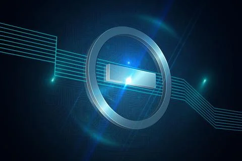 Computing icon on technical background Stockillustratie
