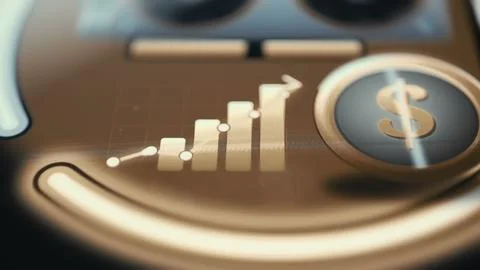 Computing Investment Growth Dashboard Icon Stock Photos
