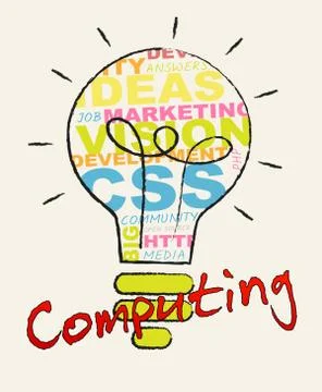 Computing Lightbulb Shows Data Program 3d Illustration Stock Illustration