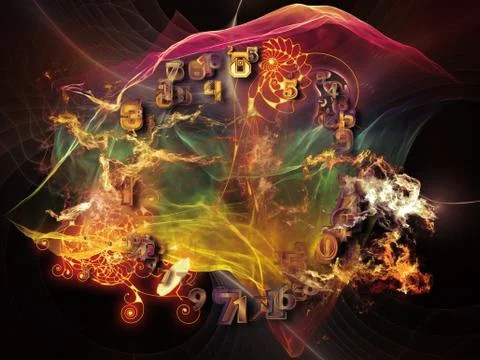 Computing Math Visualization Ilustração Stock