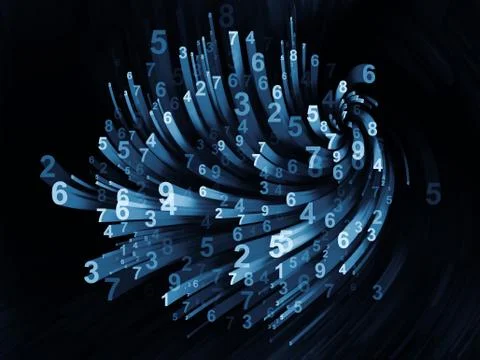 Computing Moving Digits Ilustração Stock