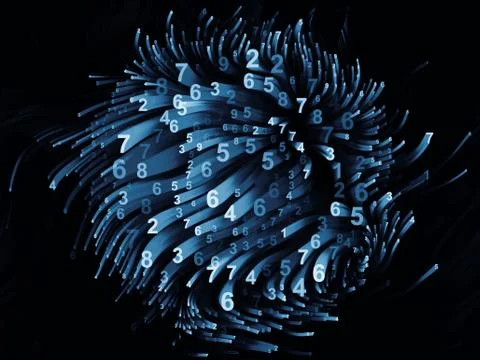 Computing Moving Digits Ilustração Stock