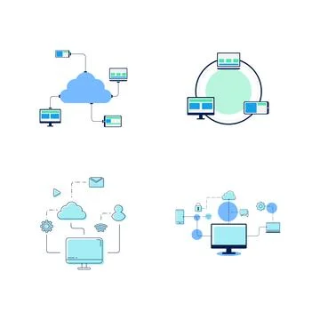 Computing network Vector icon design illustration Stock Illustration