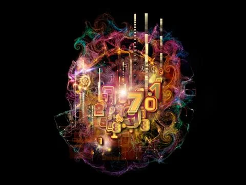 Computing Particle Ilustração Stock