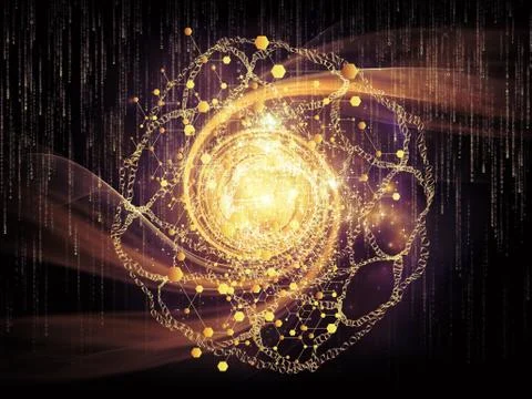 Computing Particles Ilustração Stock