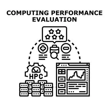 Computing performance evaluation process analyzing data system 스톡 일러스트