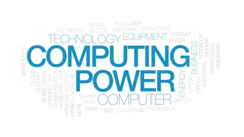 Computing power animated word cloud. Kinetic typography. Stock Footage 106824421