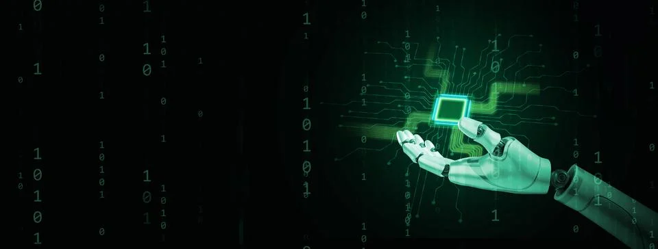 Computing power technology and performance concept. Super powerful CPU or m.. Stock Illustration