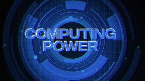 Computing Power Word On Futuristic Cyberspace Background 動画素材 341453706