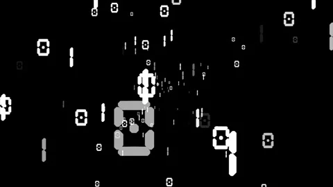 Computing process, numbers of binary code on black 4k background Video stock 252842702