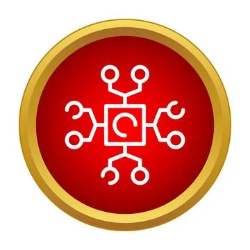 Computing processor technology network connecting digital components icon Stockillustratie