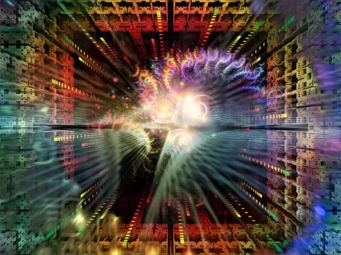 Computing Quantum Space Illustrazione stock
