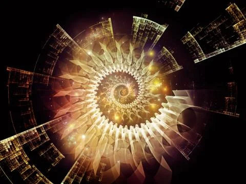 Computing Radial Fractal Texture Stock Illustration