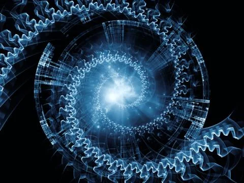 Computing Radial Fractal Texture Ilustração Stock