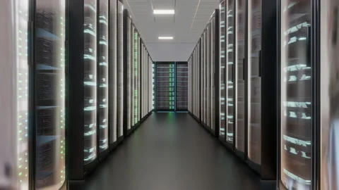 Computing server center of the Internet network Stock Footage 167037137
